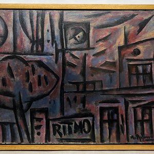 Alceu Ribeiro "Composición Ritmo" Óleo sobre Tela 62 x 73 cm - imagen 2
