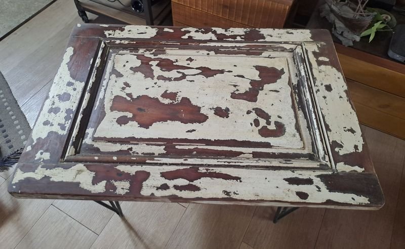 Mesa ratona echa rustica de estilo retro con patas harpina - imagen 3