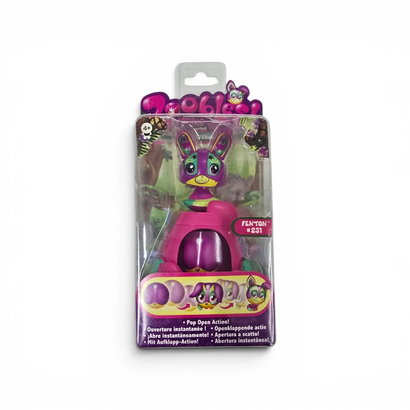 Figura Coleccionable Zoobles Fenton #231 con Acción Pop Open