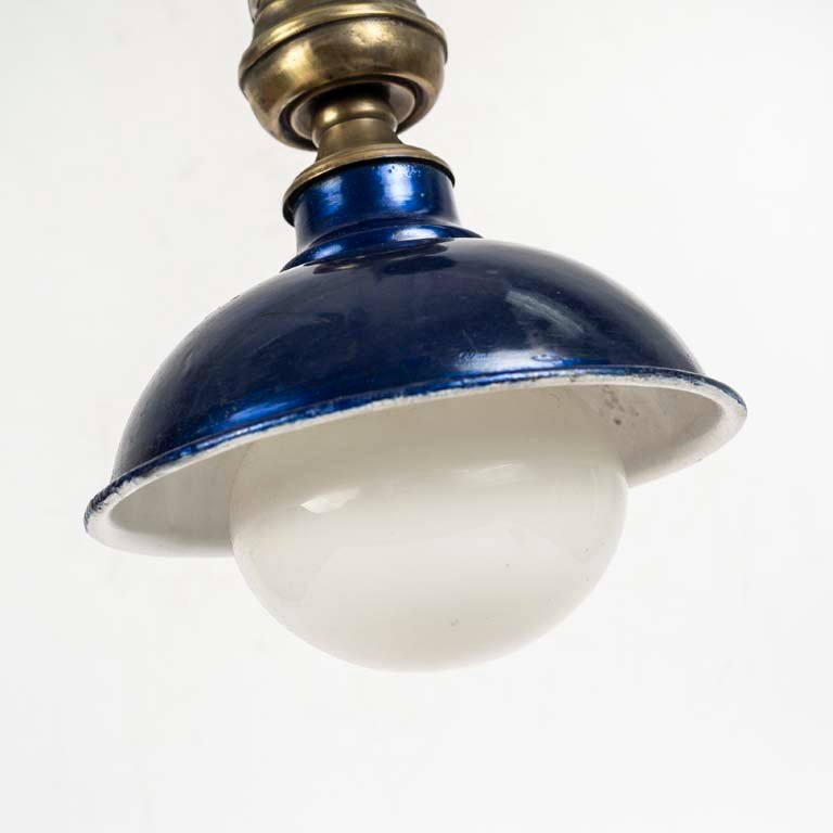 Colgante de bronce y chapa con globo de opalina - imagen 2