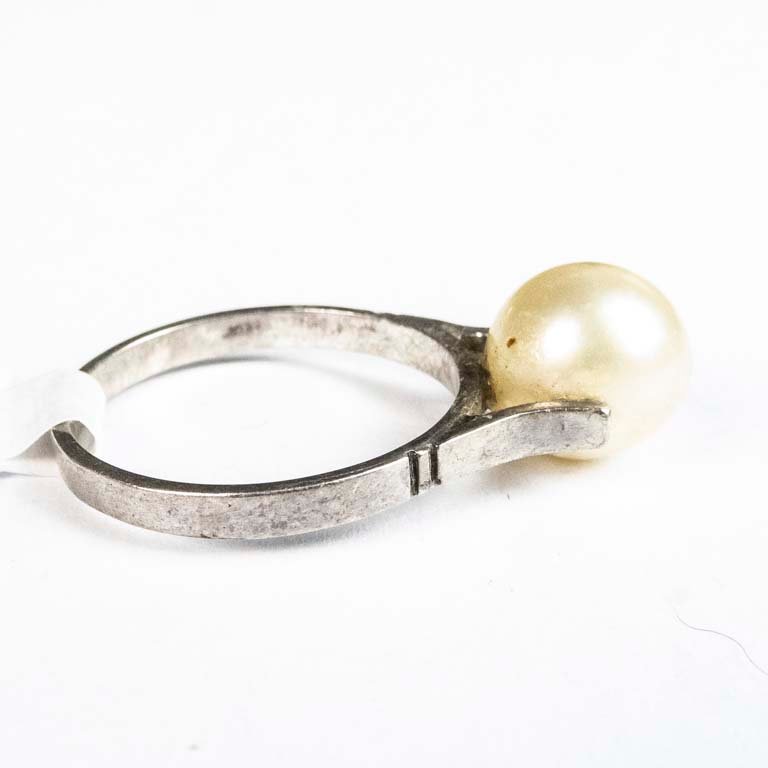 Anillo de plata con perla fantasía - imagen 2