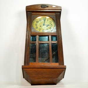 Reloj de Pared Antiguo en Caja de Madera con Péndulo y Llave - imagen 3