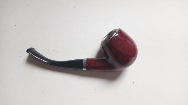 Pipa de fumar tabaco de madera y metal - imagen 2