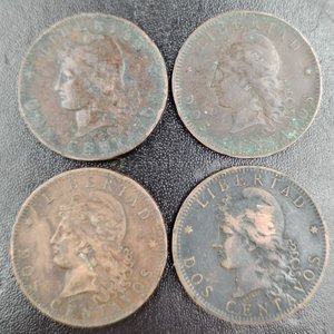 Lote de 4 Monedas "Dos Centavos" República Argentina (1883-1898) - imagen 2