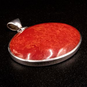 Colgante Ovalado de Plata 925 con Piedra Roja - 16.89gr - imagen 2