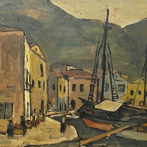 Lote siguiente: Oleo "Pueblo con costa" de Gonzalo Fonseca, 1951