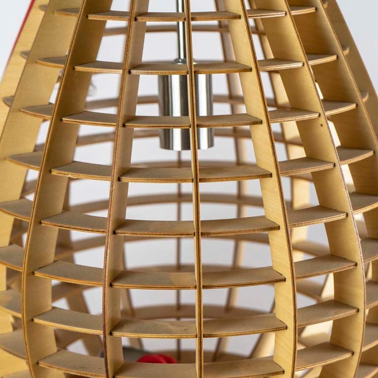 Lámpara de techo de forma gota en madera contrachapada - imagen 2