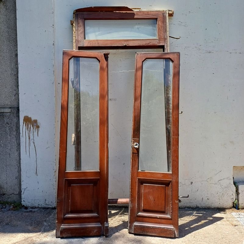 Puerta de cedro con marco y ventanas - imagen 4