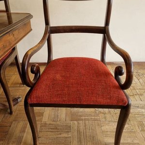 Juego de Comedor Extensible de Madera con Seis Sillas Tapizadas - imagen 5