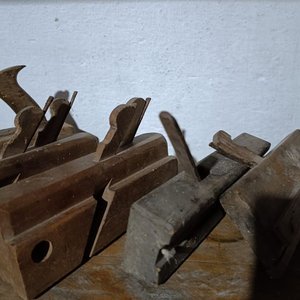 Lote de Cepillos de Carpintero Antiguos de Madera - imagen 5