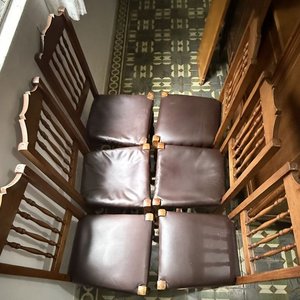 Juego de 6 Sillas de Madera con Asiento Tapizado Marrón - imagen 14