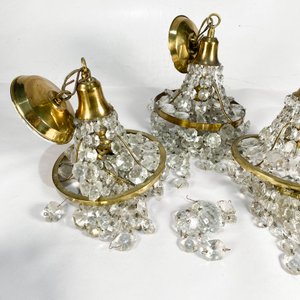 Tres Apliques de Bronce con Cristales Estilo Vintage - imagen 4