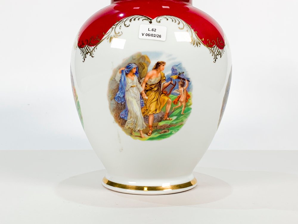 Vaso en porcelana Bavaria, escena romántica - imagen 2