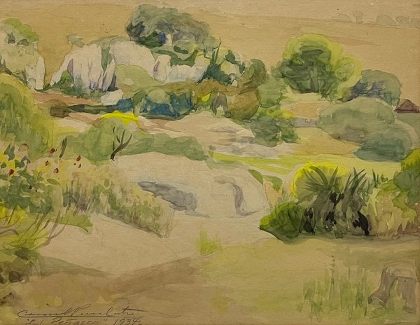 Acuarela "El Peñasco" de César Pesce Castro, 1934 - imagen 1