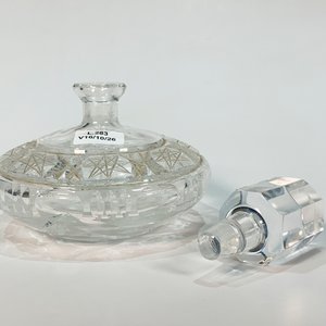 Perfumero de Cristal Tallado y Facetado con Tapón - imagen 2