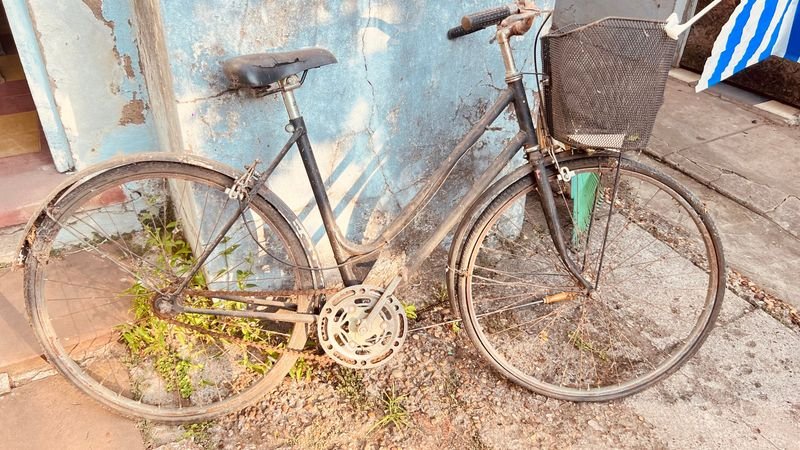 BICICLETA ANTIGUA PINTADA NEGRA - imagen 6