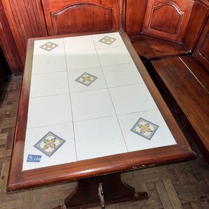 Juego de Esquinero de Madera con Mesa y Azulejos - imagen 3