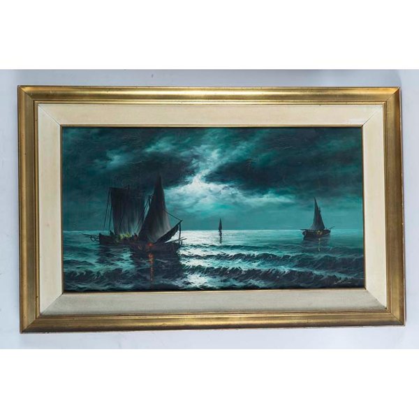 Lote anterior: Óleo 'Marina nocturna' firmado N. Rossi