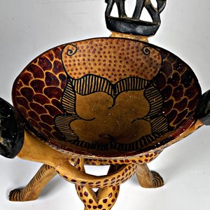 Soporte Decorativo de Madera con Arte Tribal y Elefante - imagen 3