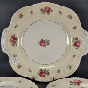 Juego de Loza Inglesa Woods Ivory Ware: Plato de Masas con 6 Platitos Florales - imagen 4