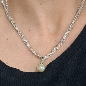 Lote anterior: Cadena Gargantilla Triple de Plata con Perla
