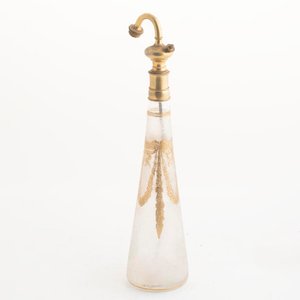Lote siguiente: Perfumero Antiguo de Cristal con Esmalte Dorado y Puntero Metálico