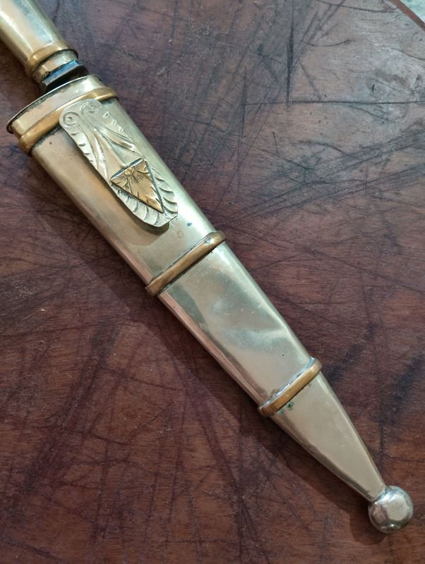 Cuchillo TANDIL en Alpaca y Oro Envainado - imagen 4