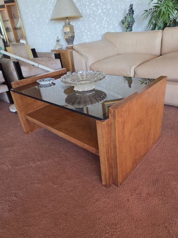 Mesa ratona en raíz con tapa de vidrio grueso - imagen 3