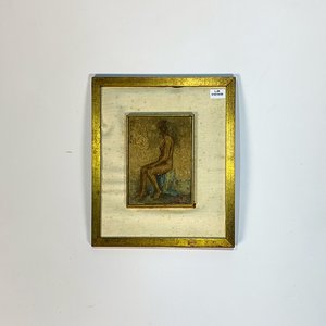 Lote siguiente: Cuadro Óleo sobre Cartón: Desnudo de Dama Sentada, Firmado