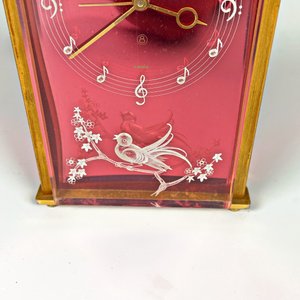 Reloj de Sobremesa Jaeger de Bronce y Vidrio con Diseño Musical - imagen 2