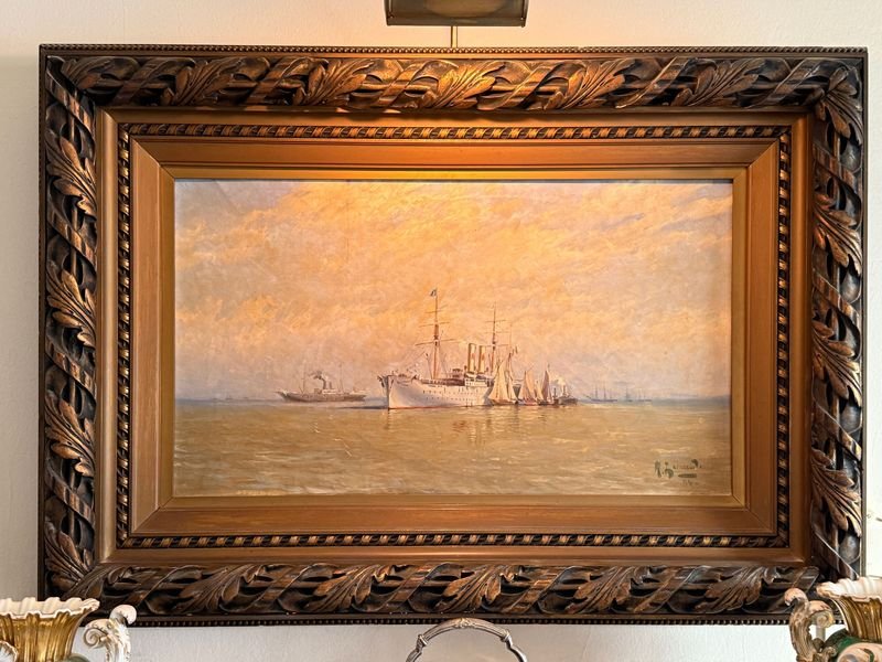 Pintura Original de Manuel Larravide - Oleo sobre tela con marco original