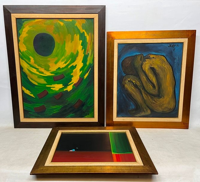 Lote anterior: Tres pinturas originales sobre tela, obra de Setti