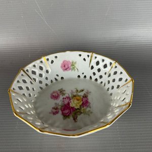 Bowl Decorativo Calado de Porcelana Schumann Arzberg Bavaria con Flores - imagen 5