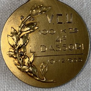 Medalla VCU Dorada 100 KM 4to Puesto 1933 Firmada A. Lavrillier - imagen 5