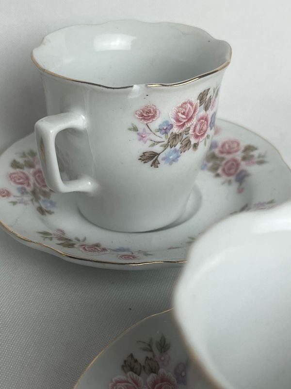 Tazas de porcelana con patrón floral - imagen 6