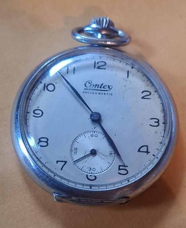 Reloj de bolsillo de plata con reloj de péndulo - imagen 4