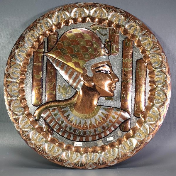 Gran Plato Decorativo Egipcio en Relieve - 50cm Diámetro - imagen 1