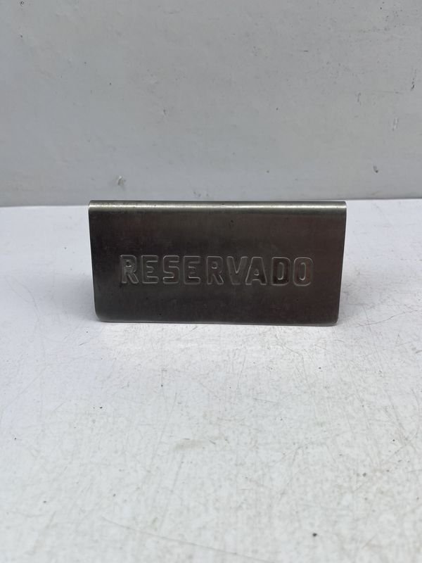 Cartel Reservado Acero Inoxidable para Bares y Restaurantes