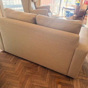 Sillón de Dos Cuerpos Tapizado Beige Impecable - imagen 3