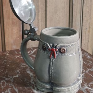 Jarra Cervecera Vintage Gerz de Cerámica Esmaltada Estilo Bávaro - imagen 4