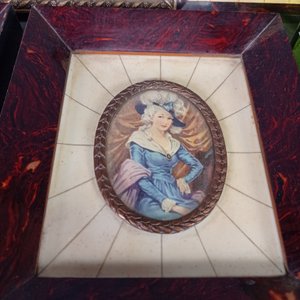 Lote de 5 cuadros y taza de cristal "Mary Gregory" - imagen 5