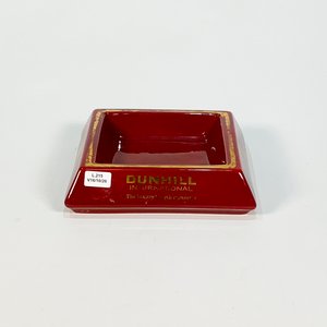 Cenicero Cuadrado Dunhill International Cerámica Bordó Dorado 18x18cm - imagen 1