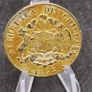 Moneda Antigua de Plata y Oro de Chile - 10 Pesos 1854 - imagen 4