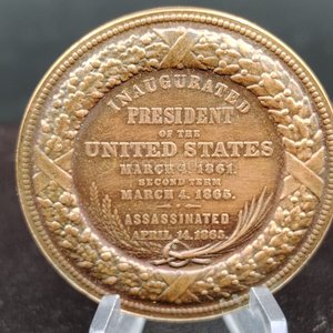 Medalla Conmemorativa Abraham Lincoln Inaugurado Presidente Estados Unidos - imagen 3