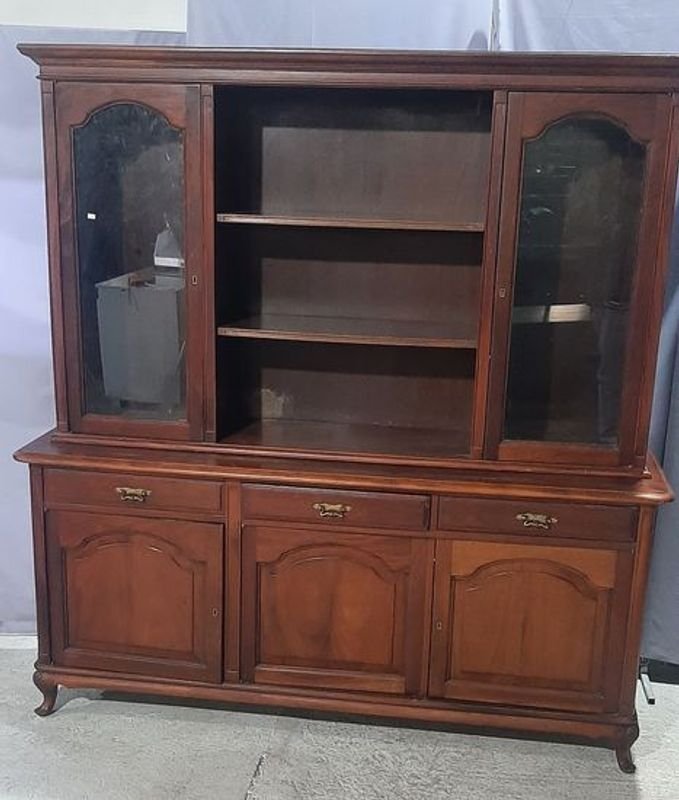 Aparador de Madera Cedro con 5 Puertas, 3 Cajones y Estantes