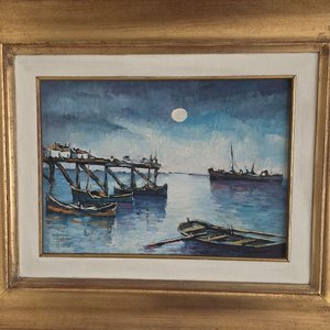 Lote anterior: Cuadro "Puerto de Noche" de José Arditti, 32 x 23 cm