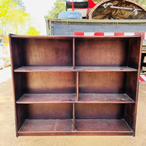 Rack Estantería de Madera Oscura con 6 Compartimentos - imagen 1