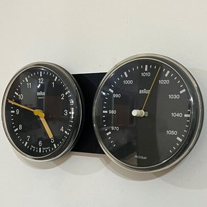Barómetro y Reloj Braun Alemán Vintage - imagen 1