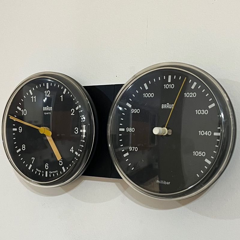Barómetro y Reloj Braun Alemán Vintage