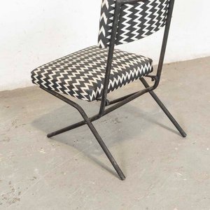 Silla Plegable Baja Tapizada Estructura Metálica Diseño Zigzag - imagen 3